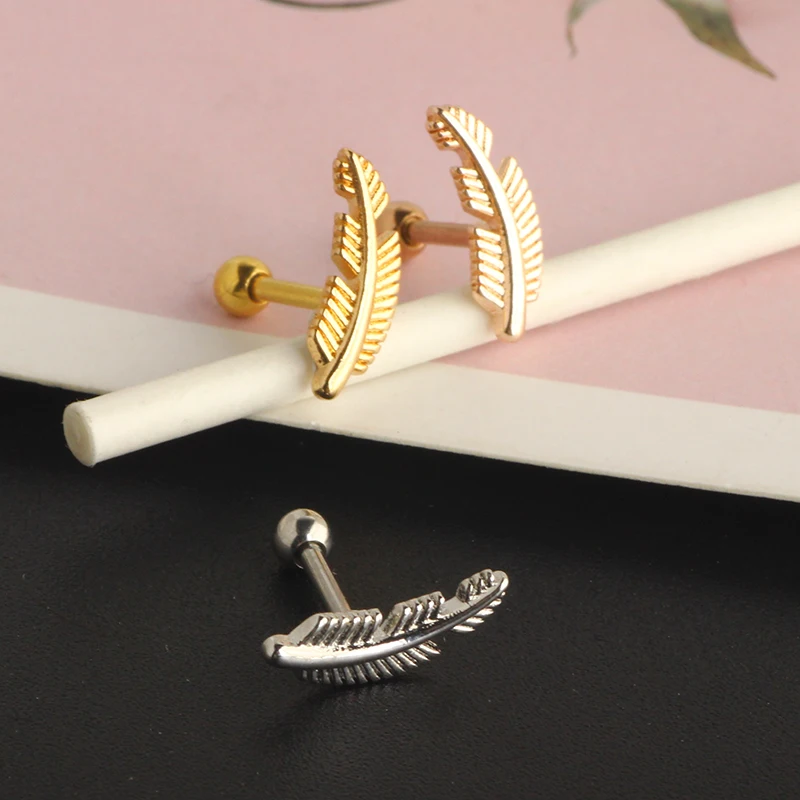 16G CZ Cartilage Tragus Dangle Ear Ring Bar Piercing Stud Body Jewelry earrings conch ear stud leaf earrings helix wholesales 3