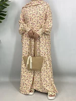 Ramadan Eid Floral Khimar Abaya dubaï femmes musulmanes Robe avec foulard Kebaya Robe Caftan Marocain Femme musulmane Islam caftan 3