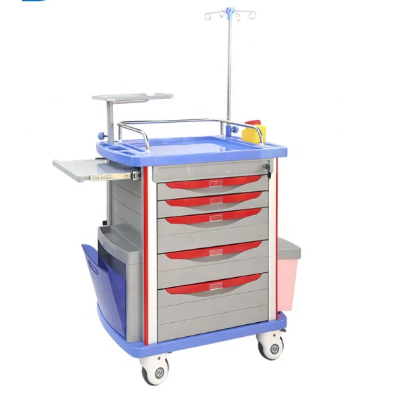 

Medical Instrument Supply Crash Carts With Wheels Hospital Trolley Emergency