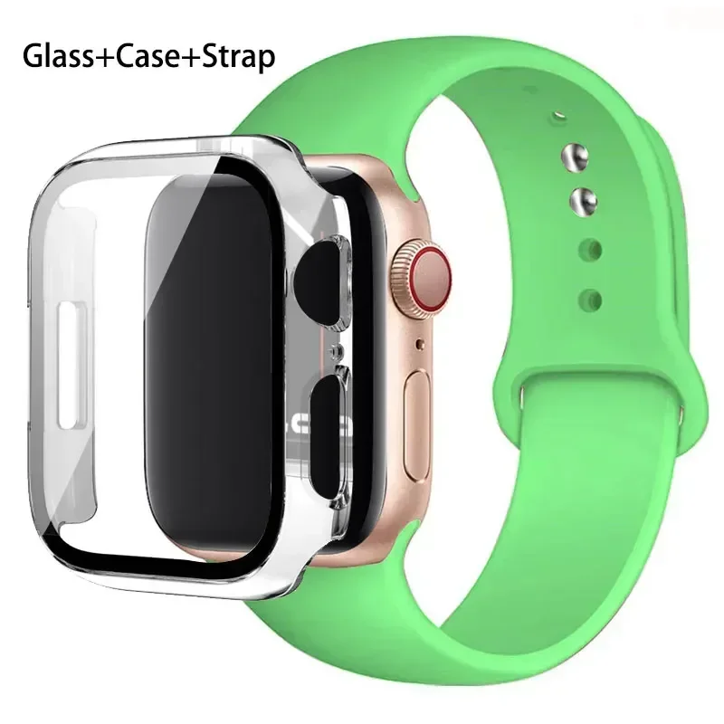 Premium Silicone Sport Band with Glass and Protective Case