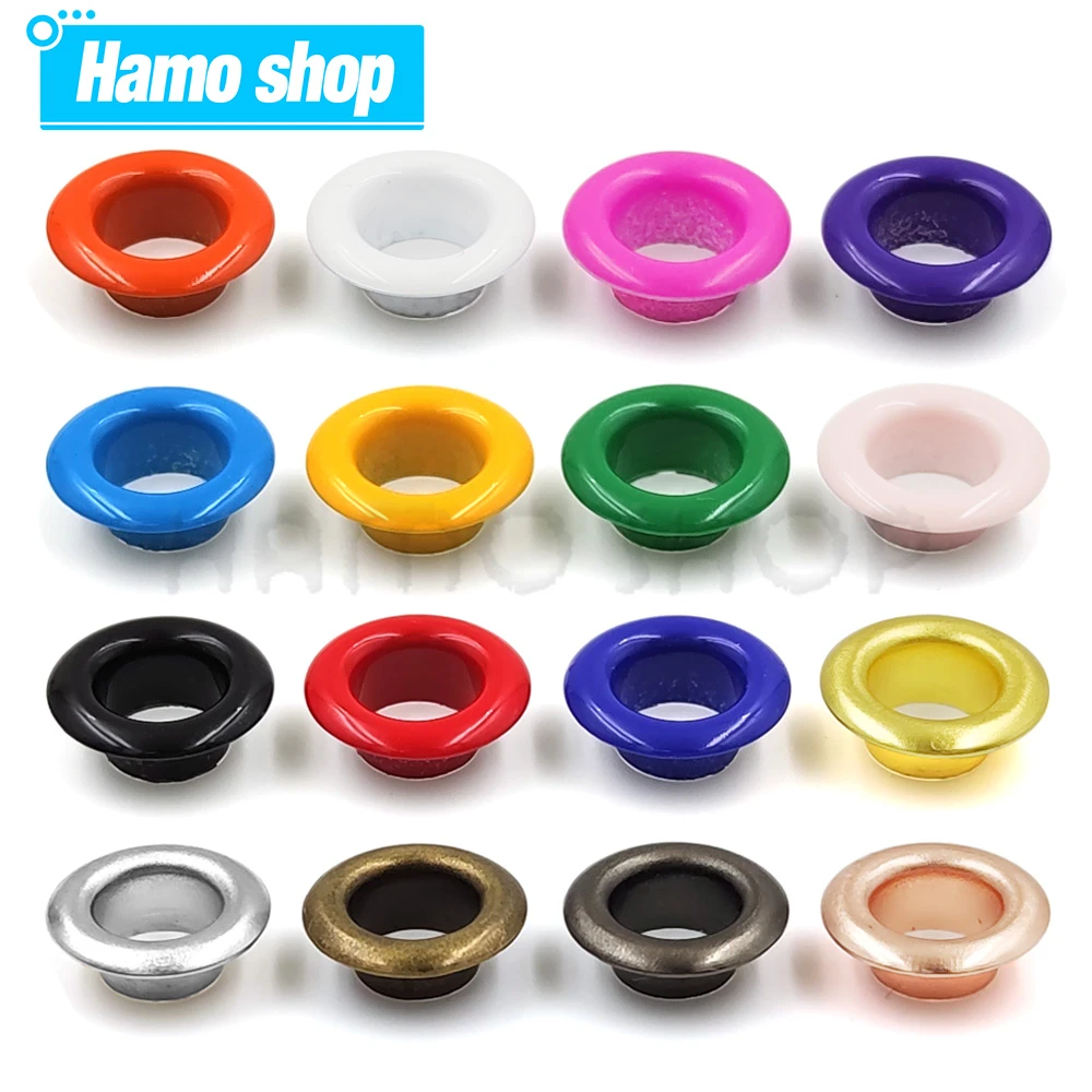 100 Sets 4mm Metal Eyelets Grommet Washer Diy Leathercraft Scrapbooking