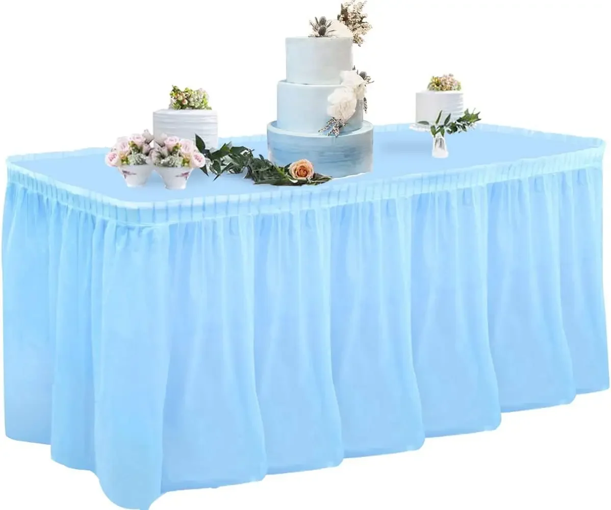 Description Picture 5 of itemDisposable Table Skirt Plastic Party 6 colors 75x430cm Table Cover for Happy Birthday Party Wedding Festival Decoration