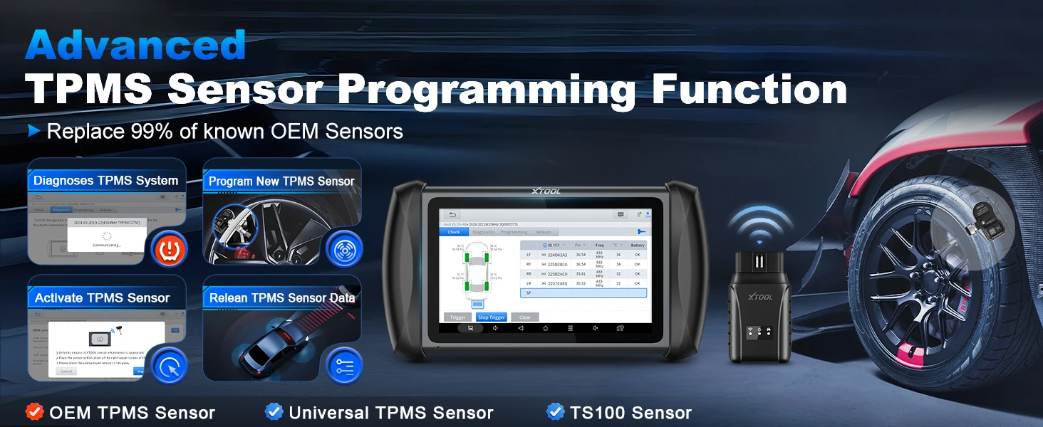 XTOOL InPlus IP819TP TPMS-Diagnosegerät, TPMS-Programmiergerät, TPMS-Anlern- und Aktivierungsgerät, Reifendruckkontrollsensor-Programmierer, Kfz-Diagnosegerät, 3 Jahre kostenlose Updates – Detail 2