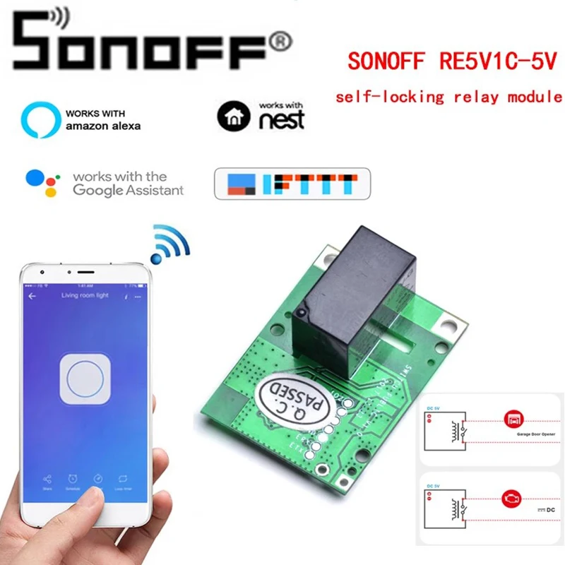 Sonoff Re5v1c Switch Relay Module Wifi Switch 5v Dc Wireless Switches