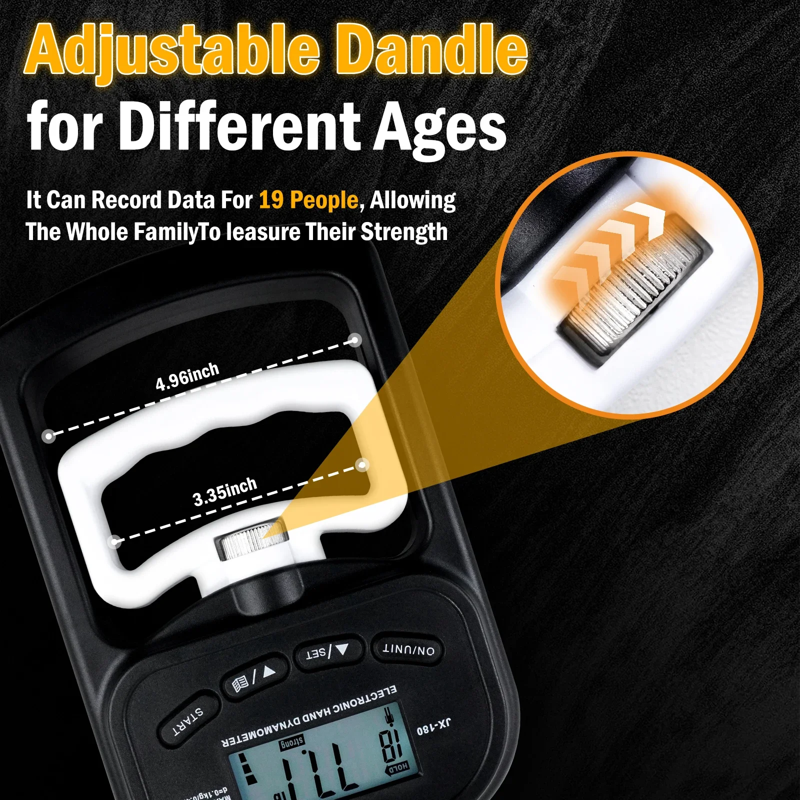 Digital Hand Dynamometer Grip Strength Trainer Electronic Tester USB LCD Screen Exercise Home School Grip Tester hand dynamometer