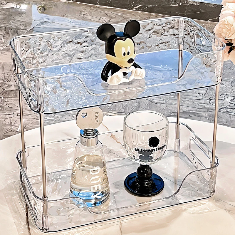 

Transparent Multi-layer Storage Rack Desk Shelf for Coffee Home Office Tea Room Desktop Stackable Storage Box