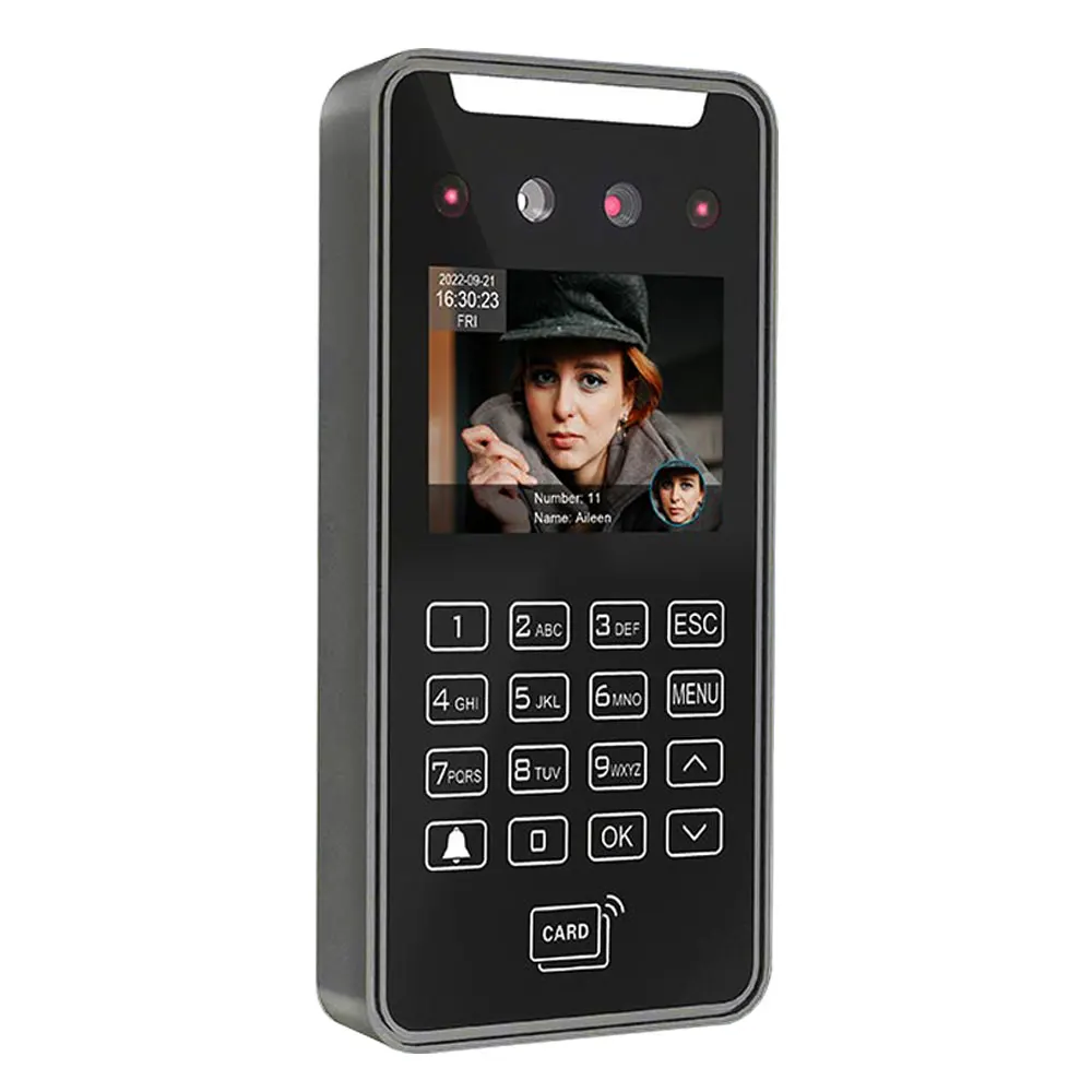 2.8Inch High-definition 2Mp HD Camera Facial Recognition Dynamic Face Wifi Access Control Time Attendance Machine RS485 API SDK