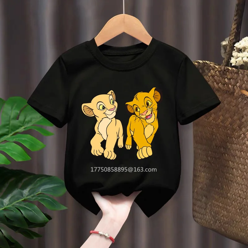 The Lion King Simba T Shirt Kids Boys Clothes White Short Sleev T-Shirt Estate Abbigliamento Per Bambini Baby Top 1-12 Anni