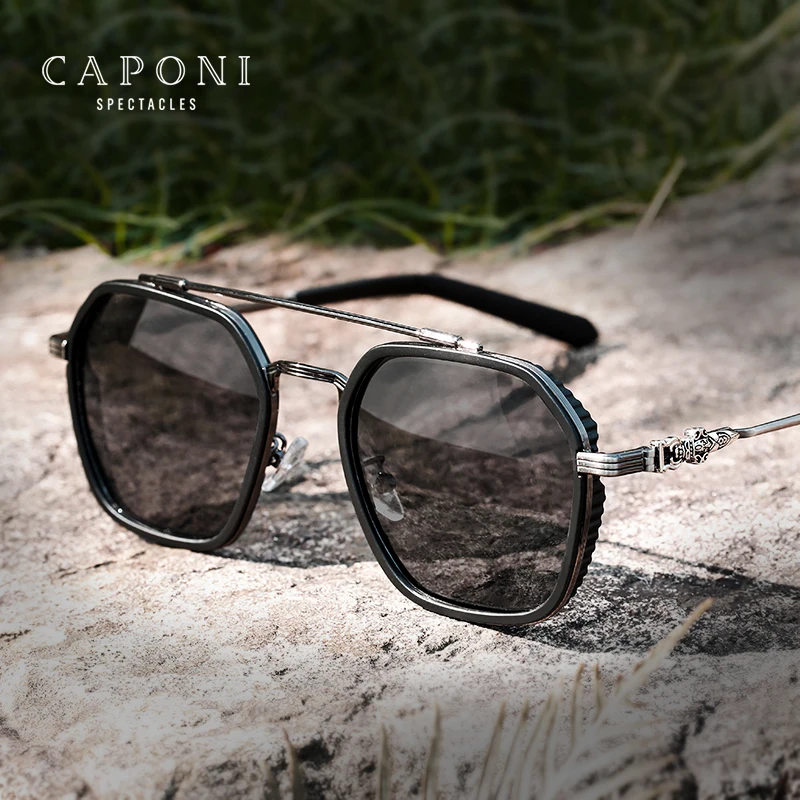 Caponi photo chrome Sonnenbrille für Männer Marken design Retro-Stil Schatten UV-Ray-Schnitt fahren im Freien polarisierte Sonnenbrille bs9026
