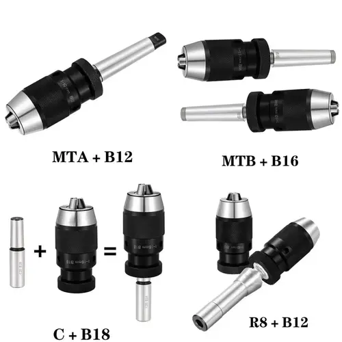 B10 B12 B16 B18 B22 Self tightening drill chuck MT1 MT2 MT3 MT4 C20 R8 Morse Drill Chuck Lathe 1-10 1-13mm 1-16 drill chuck - Image 5