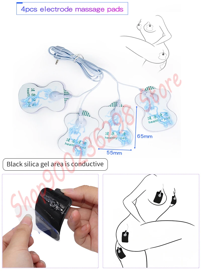Electric Shock Nipple Clamps BDSM Bondage Labia Clip Clit/Penis Stimulator E-stim Massage Glove/Pad SM Roller Sex Toy For Couple 5