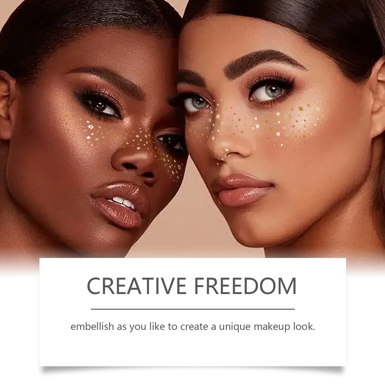 Facial Spot Glitter Sticker Fake Freckle Metallic Golden Irregular Waterproof Temporary Tattoo Star Sticker For DIY Makeup Party 4