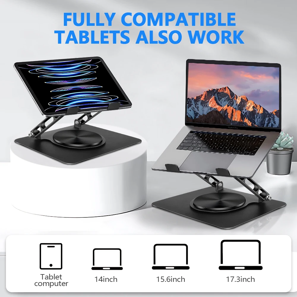 Enhance your title to: Portable 360° Rotating Laptop Cooling Stand with Adjustable Folding Design