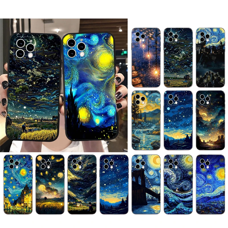 

Aesthetic Night Starry Sky Phone Case For iphone 15 14 Pro Max 13 12 11 Pro Max XSMax XR 12 13 mini 14 Plus