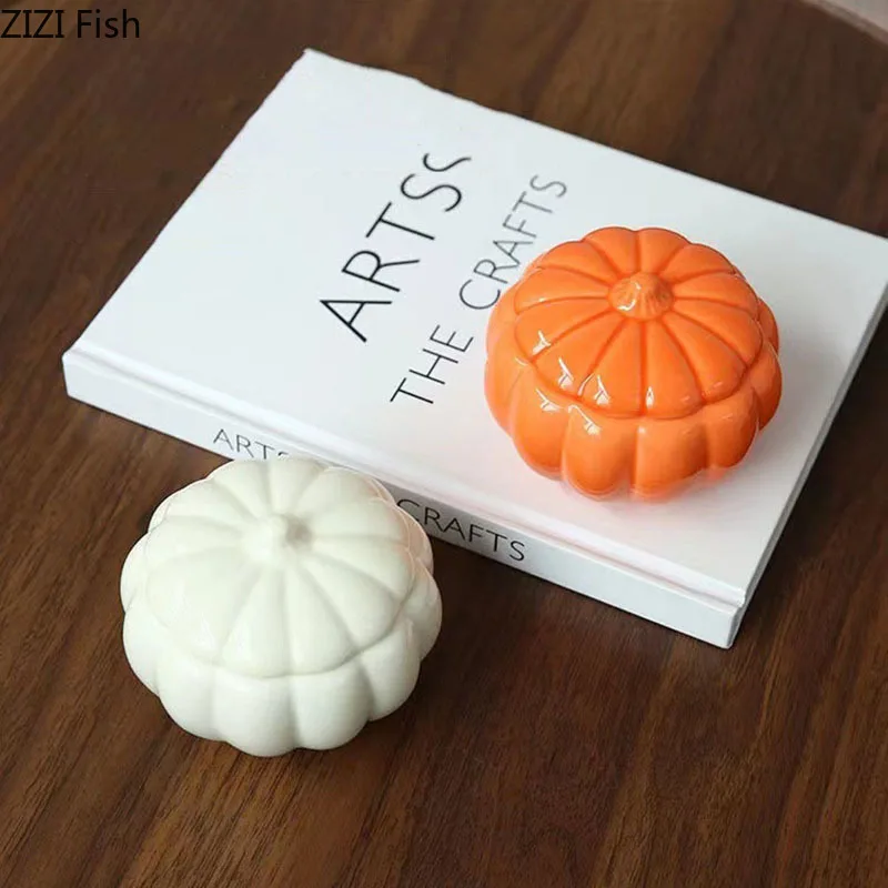 Ceramic Pumpkin Candle Holders Desk Decoration Wedding Centerpieces Candlestick Wax Melt Burner Creative Home Aroma Container 2
