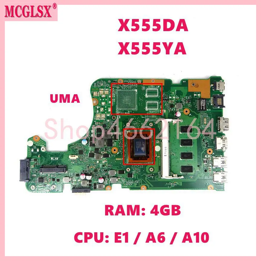 Placa-mãe para Laptop para Asus X555dg Mainboard e1 a4 a6 a8 A10 X555da X555ya X555d X555y X555dg K555d X555ba X555bp X555qa - Imagem 6