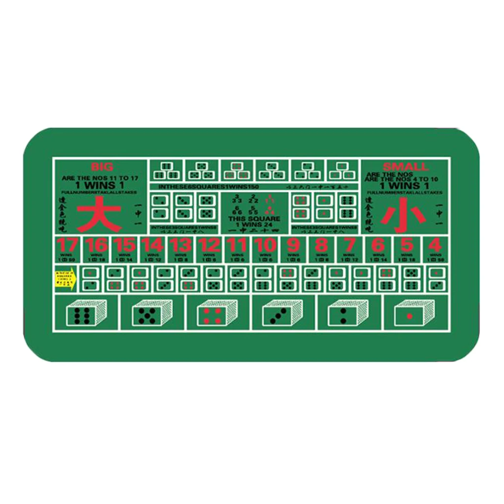 1cm Poker Craps Layout Anti-Slipping Rubber Card Game Gaming Tabletop Table Mat with Lines Numbers