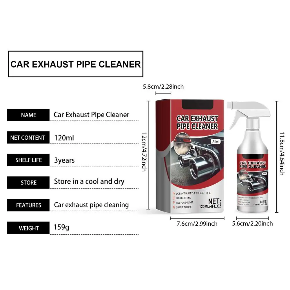 Car Motorcycle Exhaust Pipe Cleaner Car Rust Remover With Gloves And Brush Repair Maintenance Tool Set Clean Tools