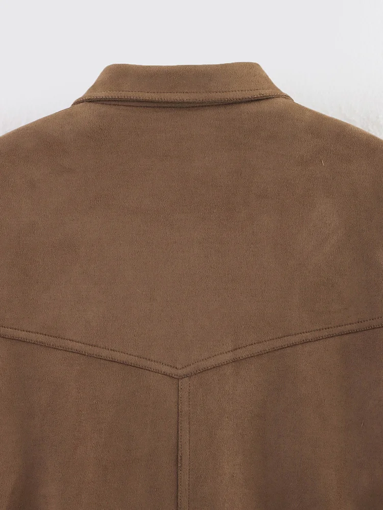 Description Picture 6 of itemWomen Spring Bomber Jacket Coats 2025 Casual Solid Loose Pockets Long Sleeve Female Elegant Street Jackets Outerwear
