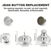 5 Pcs Snap Fastener Metal Buttons Jeans Waist Buttons Perfect Fit Adjust Self Free Nail Twist No Seam Sewing Buttons Wholesale 5