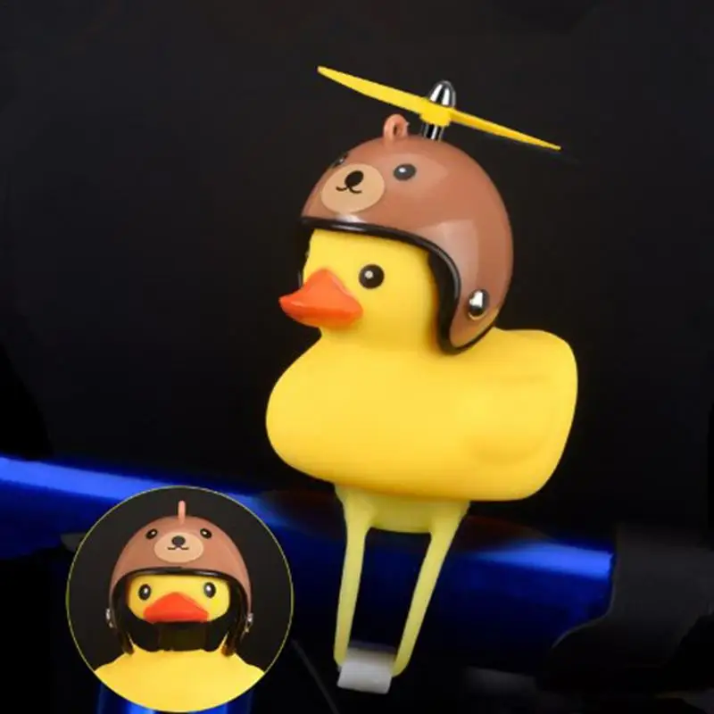 Rubber Duck Bicycle Bell LED Light Bike Bell Bicycle Bell Loud Crisp Clear Sound Ringer Rubber Duck Toy Car Ornament Yellow Duck