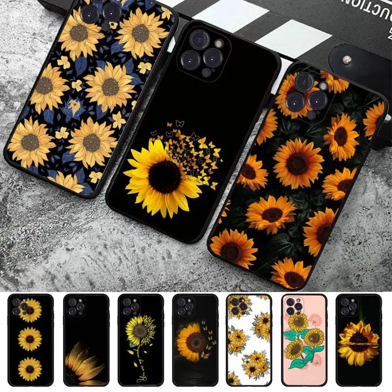 

Clear Sunflower Phone Case Silicone Soft For iphone 14 13 12 11 Pro Mini XS MAX 8 7 6 Plus X 2020 XR Shell