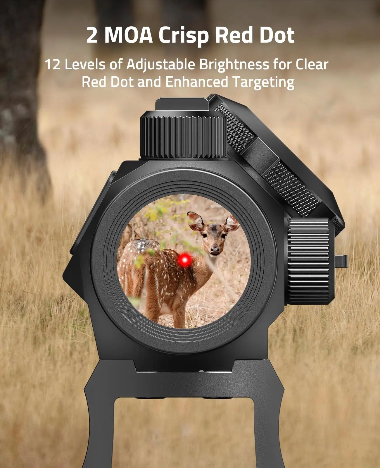 CVLIFE JackalHowl 1x20mm 2MOA Red Dot Rifle Scope Co-Witness Riser IPX7 Waterproof Shockproof Fogproof Red Dot Optics Reflex