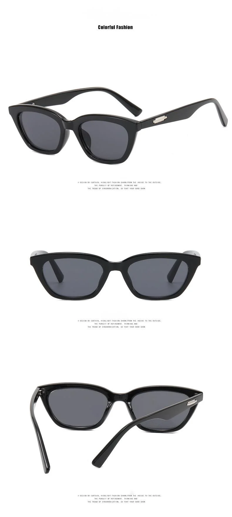 2024 Nuovi occhiali da sole Wang Jia'er Same Style Bar Bounce Cat Eyes Protezione solare e protezione UV Occhiali da sole avanzati_voghion.com