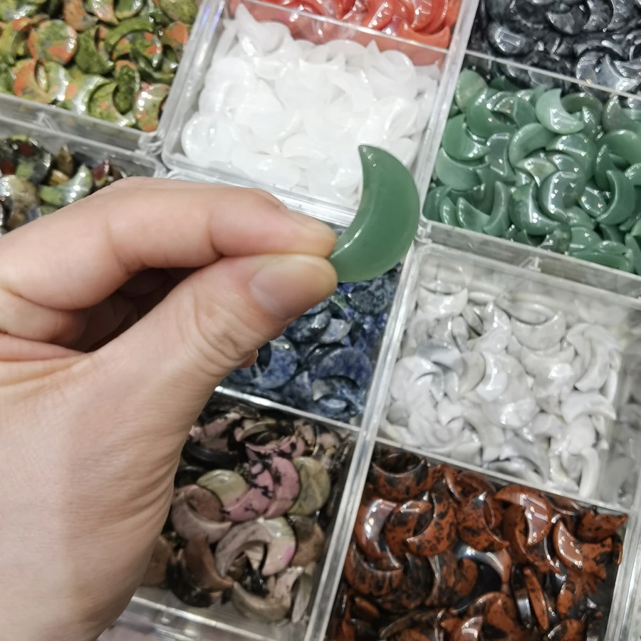 30 mm geschnitzte Mond-Edelsteine, natürlicher Achatstein, Mineralkristall, Quarz, Chakra, Felsen, Heilung, Zuhause, Raumdekoration, Aquarium-Dekoration – Detail 6