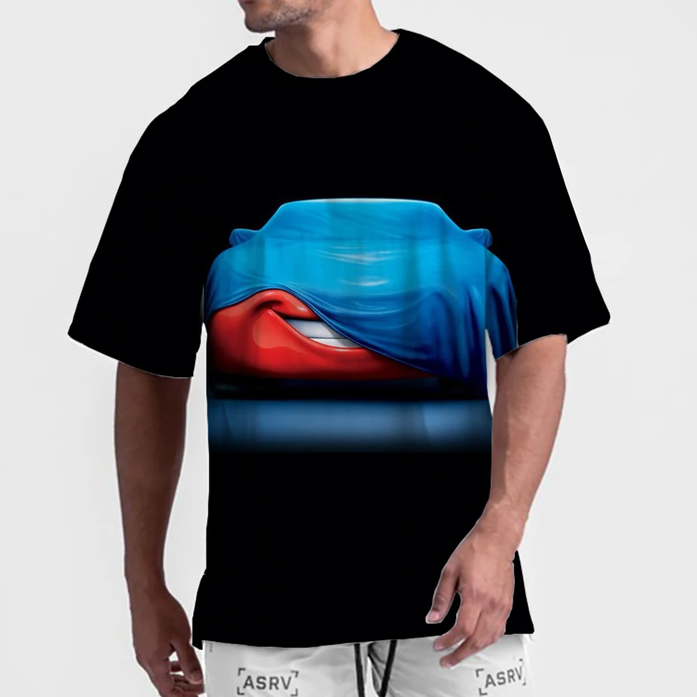 thumbnail image 1 of Camiseta de algodón de ocio para hombre con estampado de cocodrilo de Lightning McQueen y Cars de Pixar, camiseta de manga corta con cuello redondo, ropa recién llegada, 1 of 5