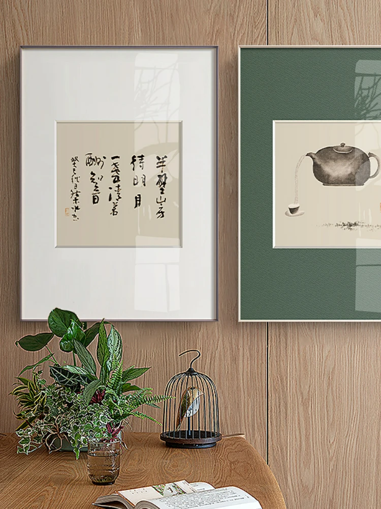 

A Fresh Tea New Chinese Zen Restaurant Decoration Painting Ink Painting Sofa Hanging Picture Sofa Background Wall Mural