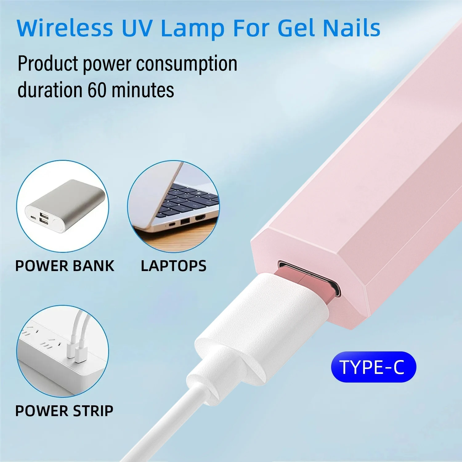 LINMANDA Mini UV Nail Lamp for Gel Nails Handheld UV Light for Nails Led Nail Lamp 3W Nail Dryer for Curing Gel Polish Nail 3