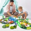 Children Electric Magic Climbing Dinosaur Track Toy Engineering Car Kids Track Car Train Toys for Children Birthday Gift 6
