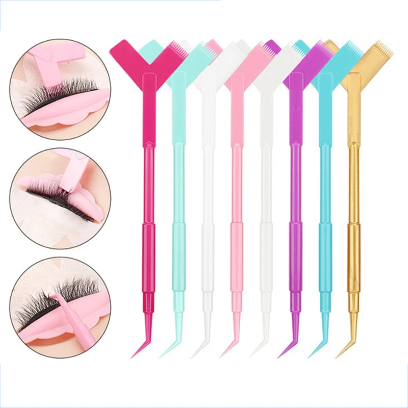 

10Pcs Reuseable Plastic Eyelash Perming Stick Tool Eyelash Extension Y Shape Comb Lash Lifting Curler Applicator Make Up Brushes