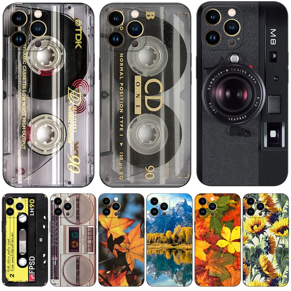 Per Iphone 13 Custodia Per Iphone 13 Mini Iphone 13 Pro Max Custodia Iphone13 Iphone13Pro 13Pro Custodia In Tpu Nero Retro Vecchia Cassetta A Nastro
