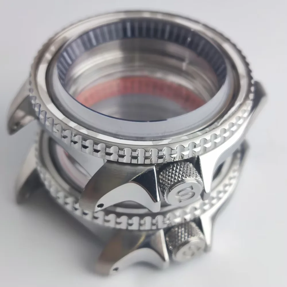 Watch Screen Protector Case Watch Screen Protector Apple Watch Screen Protector Case Watch Case Watch Protective Case Watch Cover Watch Protective Cover Bumper Protective Case 42mm Convex Sapphire Glass Stainless Steel Silver Case Fit NH34 NH 35 NH36 Movement Waterproof Case 22mm Strap 28.5mm Dial
