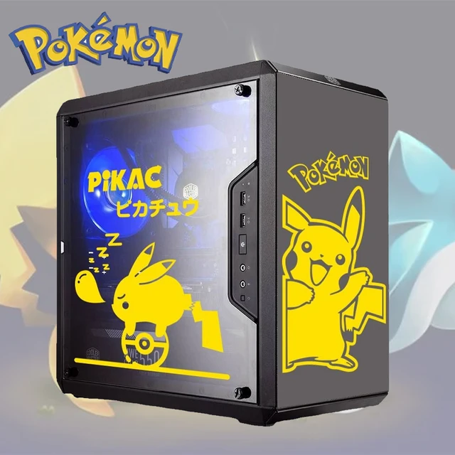 Pokemon Pikachu ATX Gaming PC Case Stickers Mid Tower Computer Decorative  Anime Cartoon Waterproof Sticker Computer