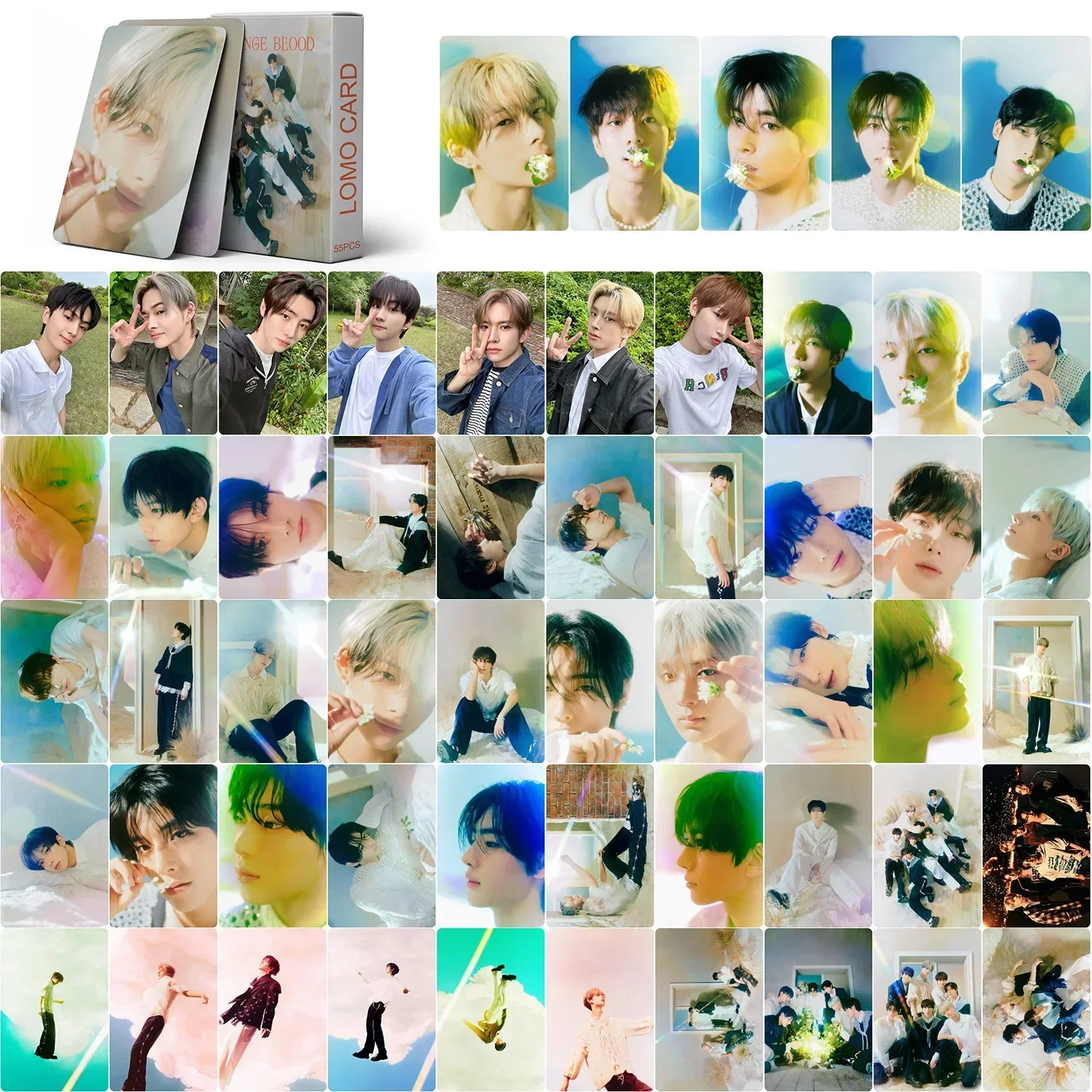 55Pcs/Set Kpop ORANGE BLOOD New Album E Group Lomo Cards E Photocards JUNGWON JAY Photo Cards lomo cards album cards
