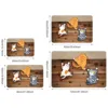 Cat: I won't fall! Durable and non slip entrance carpet for cat door mats, adding a playful charm to pet lovers' home decor 4