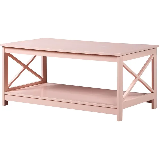 Concepts Oxford Coffee Table with Shelf, Blush Pink