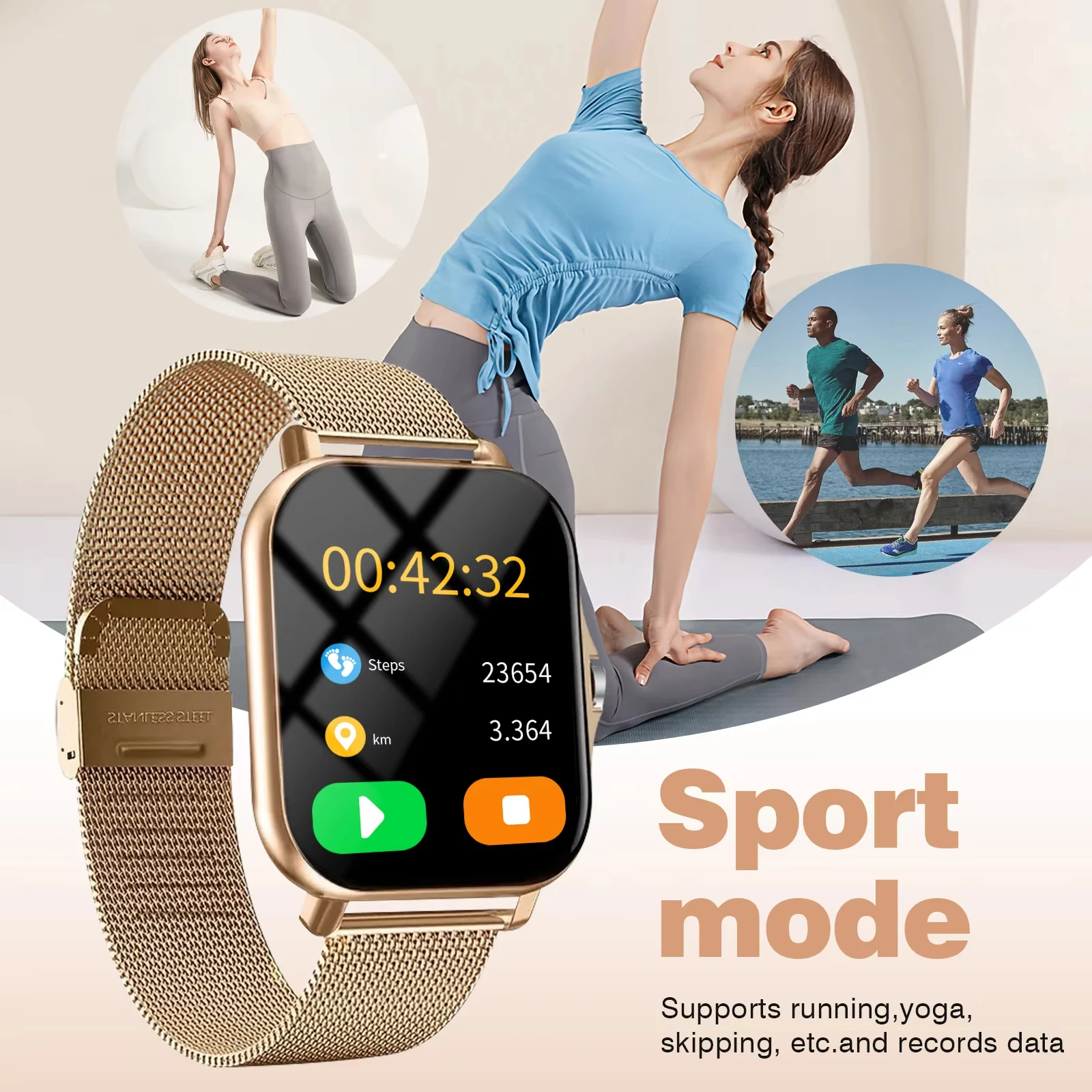 New Smartwatch with Bluetooth Calls Heart Rate Monitor Sleep Tracker Multiple Exercise Modes & Long Battery Life for Health Fitn
