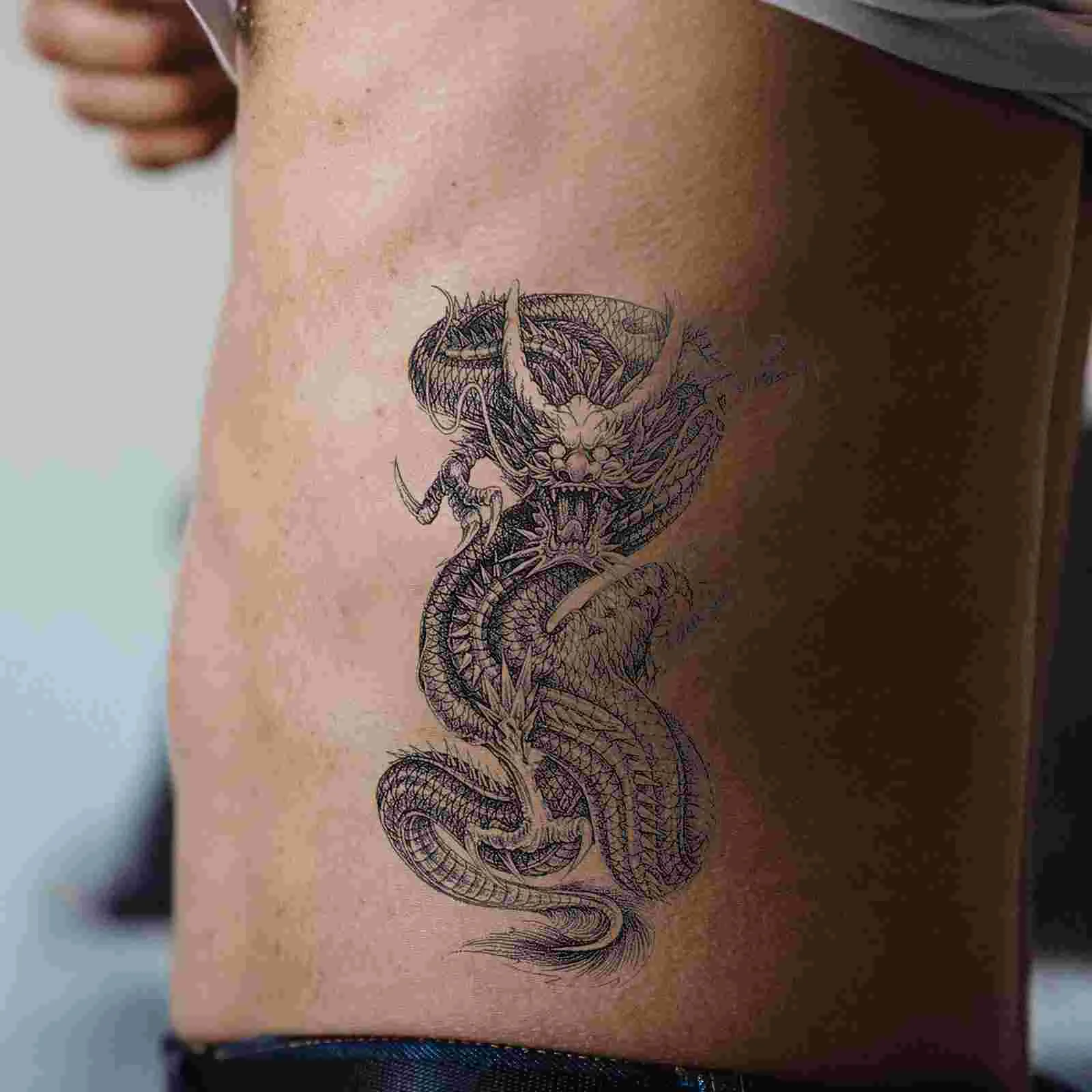 Dragon Ink Tatouage Semi Permanent Temporary Tattoo Goth Stickers Waterproof Lasting Art Fake Unique Cool Magic Tattoo