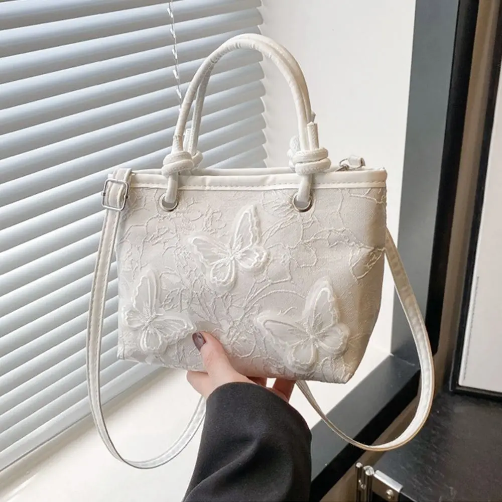 Creative Lace Shoulder Bags Elegant Handbags Embroidery Simple Tote Bag Women