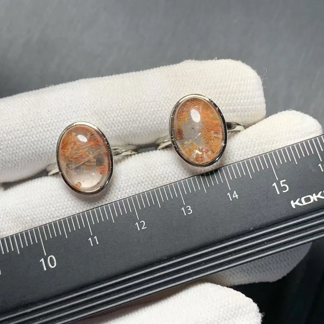 Natural Ghost Crystal Ring Stone Female Handmade Rings Jewelry for Women Gift Purple Flower