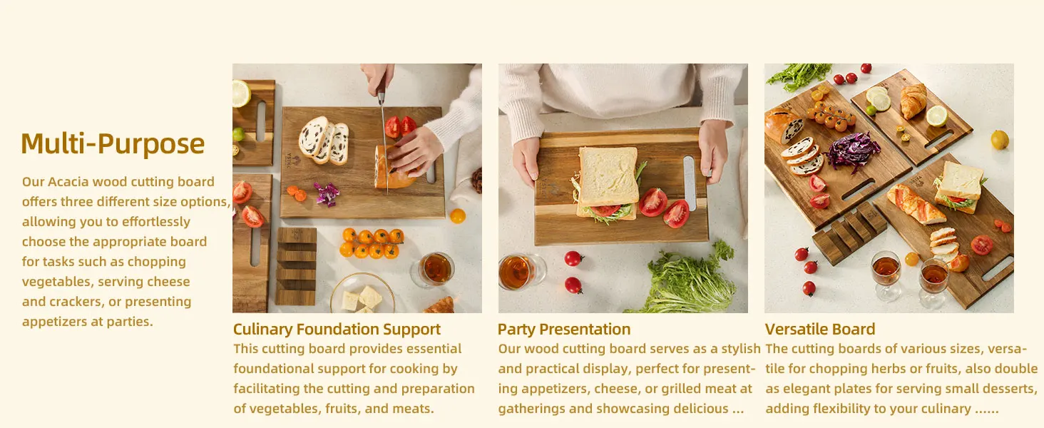 YSTKC Acacia Wood Cutting Board Set