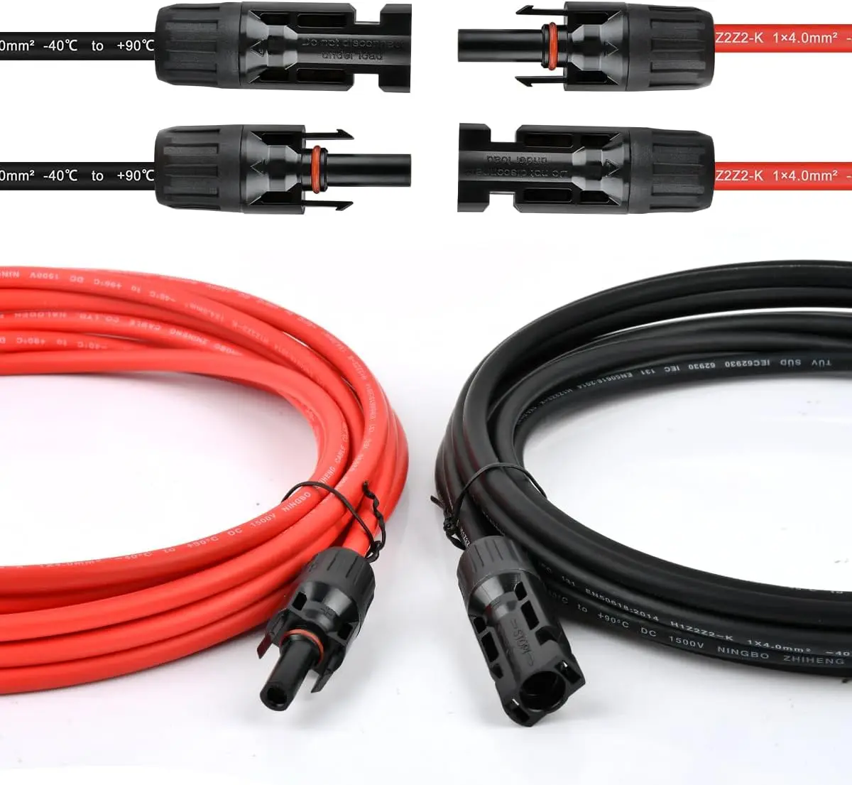 PowMr Black Red 3M 5M 7M 10M 15M 30M Solar Photovoltaic Line 6mm2 10AWG PV Cable with Connectors Solar System PV Extensions Wire 2