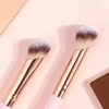 Double Ended Foundation Brush Set Flat Top Angled Contour Makeup Brushes For Liquid Powder Cream Blending