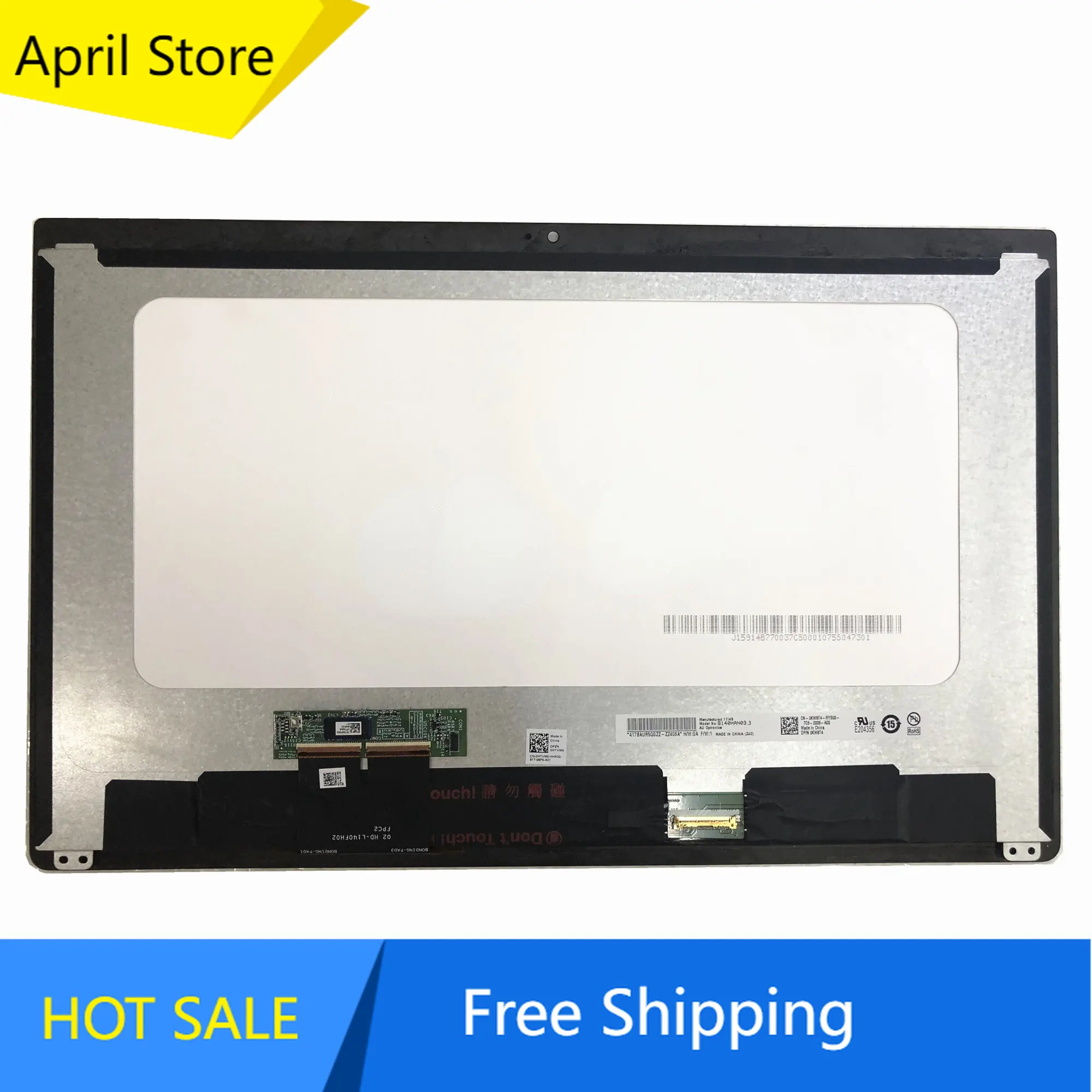 

ЖК-экран для ноутбука Dell Latitude 14,0 e7480 с дигитайзером в сборе, 7480 дюйма, FHD, B140HAN03.3, 0KW8T4