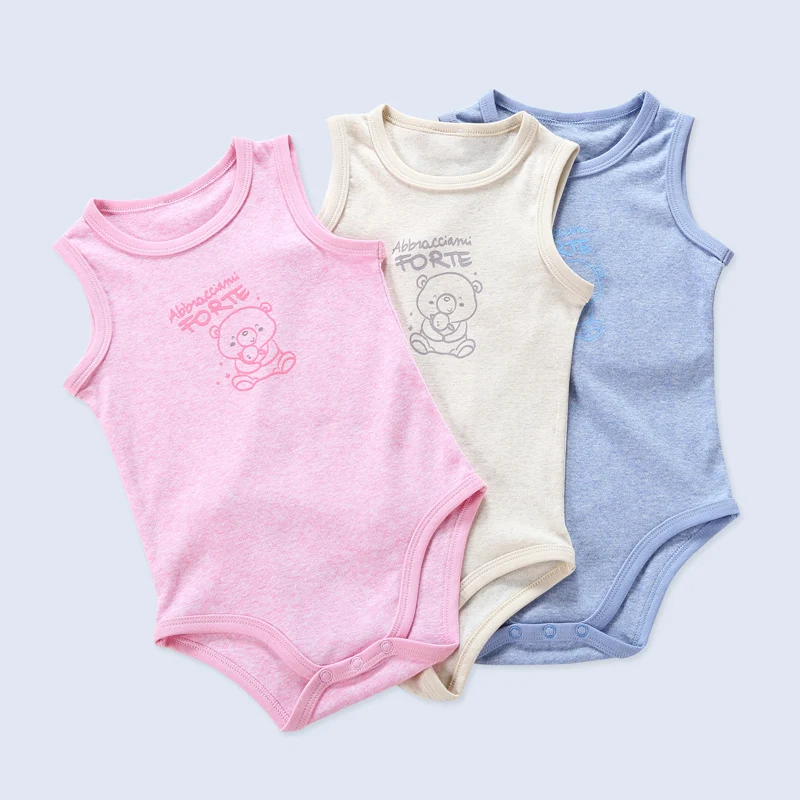 Cotton Romper Baby Clothes Romper Children Summer Boy and Girls Clothes Kids Sleeveless 100% Combed Cotton Overall Baby Overalls round Neck