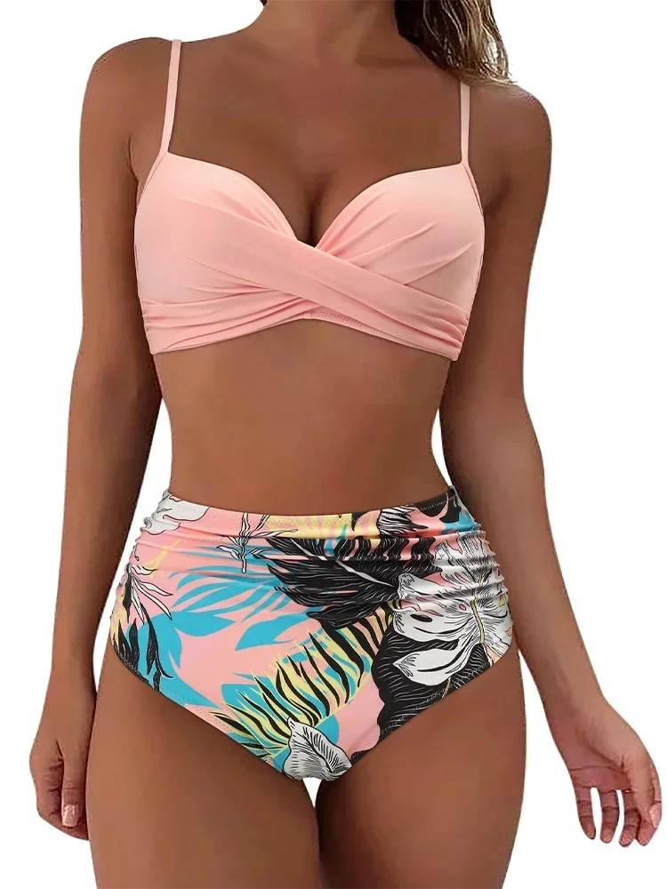 Sexy Bikini Swimsuit Two-Piece Swimming Costume Beach Vacation Separable Swimwear Comfortable Breathable Women's Fashion